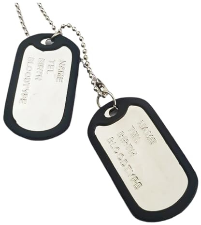 DVOFU Dog Tags Personalisierte Halskette Legierung Hund ID Tags mit Ketten Film Kostüm Cosplay Prop Verkleidung Zubehör für Männer