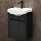 Planetmöbel Waschbecken mit Unterschrank 45 cm inkl. Keramikwaschbecken, Gäste WC Waschtischunterschrank, anthrazit matt