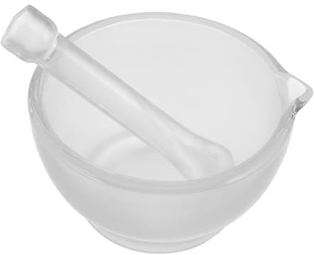 GLEAVI Mortier et Pilon de Laboratoire Verre de Bol et Pilon Verre pour Broyage Mélange et Polissage Chimie et Science
