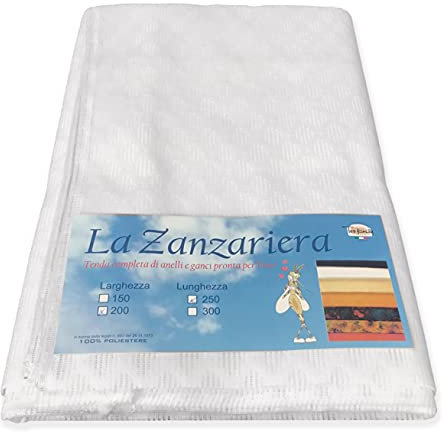 TENDA rete ZANZARIERA a ROMBO da esterno piombata in 8 misure diverse unito BIANCO - Cm. 300x300