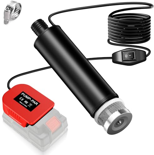 Wasserpumpe Sumpfpumpe mit Adapter for Parkside 20V Lithium-Ionen Akku, 2400L/H 120W Schmutzwasserpumpen Tauchpumpen für Garten, Whirlpool, Tank, Pool, Teiche, Aquarien