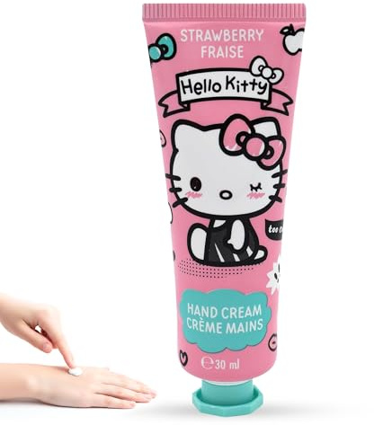 [ Test SEHR GUT, Note 1.1 *] Hello Kitty Erdbeer Handcreme – 30ml – Feuchtigkeitsspendend, Pflegend & Schnell Einziehend – Für Kinder, Teenager & Erwachsene – Geschenkidee, Reisegröße
