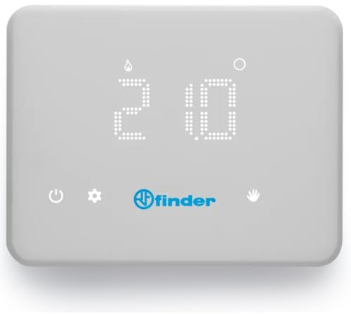 Cronotermostato WiFi, montaggio a parete, design elegante, bianco, controllo remoto con APP, alimentazione a batteria, bianco, tasti a sfioro, caldaia, riscaldamento, Bliss 01C.02.8.230.0300