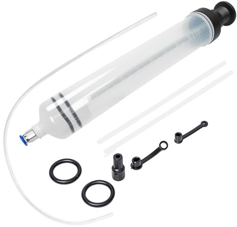 Vexnaro Pompa Manuale, a Siringa 500 ml, per Estrazione e Riempimento di Liquidi, Siringa di Aspirazione Olio con Tubo Flessibile e Prolunghe, Adatta per Olio Motore