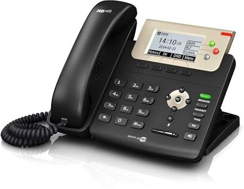 SIMPLETEK - Professionelles PoE IP VoIP-Telefon | 3 SIP-Konten | HD-Audio | 2x Gigabit Ethernet | Display mit Hintergrundbeleuchtung (überholt)