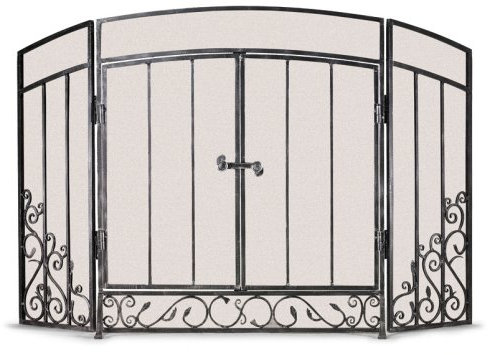 Napa Forge Pilgrim Maison et Foyer 19327 de la Renaissance d'écran Pliable avec Portes, Finition Noire