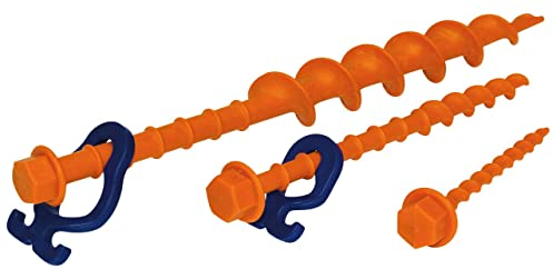 Peggy Peg – 12 Stück Schraubheringe Normal 20cm – Erdschrauben für weiche bis Harte Böden (85% Aller Böden) – Zeltheringe ideal für Camping & Outdoor – Zeltbefestigung für Planen, Vorzelte, Pavillons