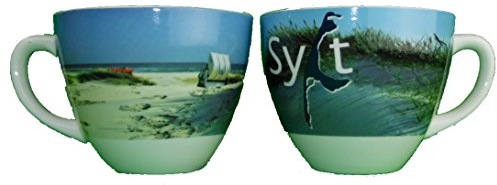 osters muschel-sammler-shop Kaffeebecher/Teebecher/Jumbo-Becher/blau-Weiss/Syltmotiv/Motiv Sylt/Sylter Becher/Strandtasse-Becher