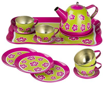 Eddy Toys 871125292445 – Juego de té/Té/Té Juego/Metal – 14 Unidades,