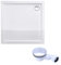 doporro Plato de ducha plano diseño Faro1W 70x70x4cm acrílico en blanco Cuadrado incl. válvula de desagüe AL02 adecuada para instalación a nivel del suelo y conexiones-DIN