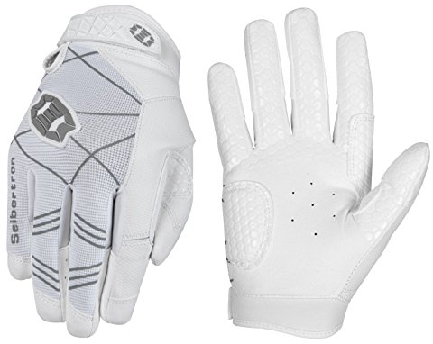 Seibertron B-A-R PRO 2.0 Signature Baseball/Softball Schlagmann Batting Handschuhe Gloves Super Grip Finger Fit for Erwachsener Weiß L