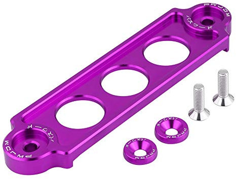 JDM Battery tie Down= KIMISS Heavy Duty Aluminum Car Battery Tie Down Bracket Hold Lock Anodized (Purple)