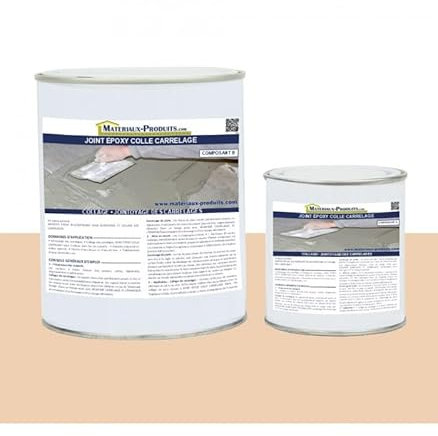 MATPRO - Joint Époxy Colle pour Carrelage - Étanche Eau et Infiltrations - Application Horizontale, Verticale, Intérieur et Extérieur - Sable - 2.5Kg