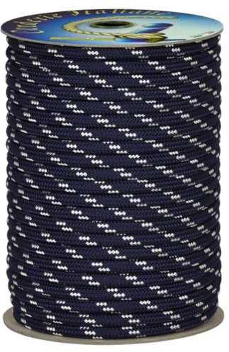 006050667 Treccia corit blu, 12 mm - 50 mt, Corda intrecciata multiuso resistente ai raggi U.V. e all'abrasione, per attività all'aperto, giardino, mare, guinzagli e fai da te, rottura 1540 kg