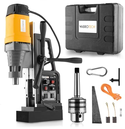 WABROTECH® WT23RE Trapano Magnetico 50 mm Carotatrice a Diamante 580 giri/min Carotatrice Diamantata Portatile M3-M16 per Lavorazione dei Metalli Trapano Magnetico 1880 W Perforatore Magnetico 13000 N
