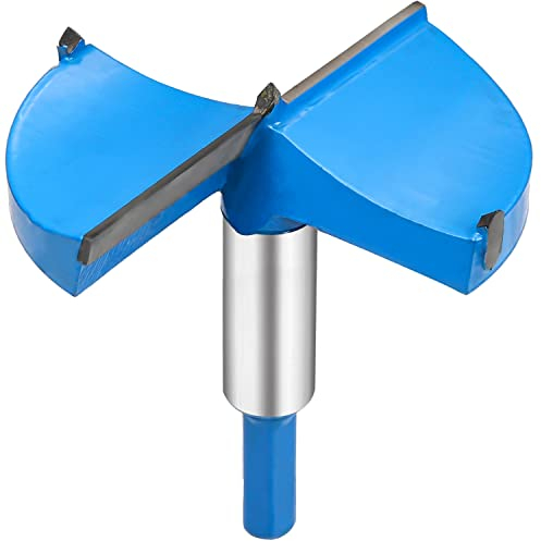 Utoolmart Forstner Bohrer mit Holzbohrung 80 mm Durchmesser Gerader Schaft Hartmetallspitze Professionelle Holzbearbeitung Lochsäge Holzschneider 80 mm Länge Blau 1St