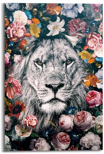 REINDERS Wandbild, Löwe, Wohnzimmer, Bilder, Wanddeko, Room Decor, MDF, Mehrfarbig, 90x60cm