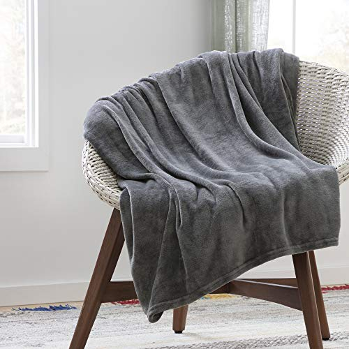 Linenspa Flanell-Fleece-Decke, superweich, atmungsaktiv, maschinenwaschbar, Polyester, mehrere Farben erhältlich, Grau, Queen-Size-Bett (228,6 x 228,6 cm)