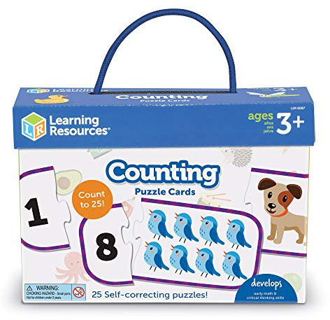 Learning Resources Zahlen-Puzzlekarten, Vorbereitendes Lernen im Vorschulalter, Puzzles zur Eigenüberprüfung, ab 3 Jahren