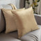 Encasa Homes Kissenbezüge aus Samt - 2er-Set (40x40 cm) - Beige- Uni gefärbt, weich & glatt, waschbar, quadratisch, großer Wurfkissenbezug für Couch, Sofa, Stuhl, Bett und Wohnbereich