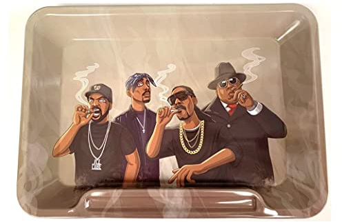 Wise Skies Metal Rolling Tray Smoking Accessories Characters Rolling Papers Rolling Tip Small (Rappers Small)