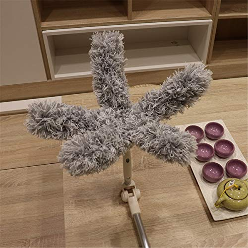 ChengBeautiful Plumeaux Cinq Doigts Pliant rétractable épousseter Plumeau Ménage Dépoussiérage Dépoussiérage Plumeau Bureau Microfibre Balayer épousseter Plumeau (Couleur : Gris, Size : 57-135cm)