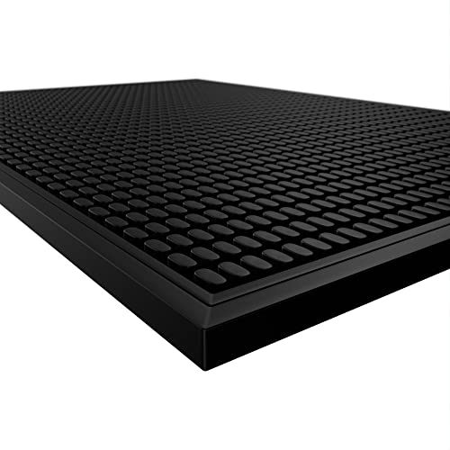 Highball & Chaser Premium-Barmatte, 1 cm dick, strapazierfähige und stilvolle Barmatte für Verschüttungen. Service-Matte für, Bars,Theken und Kaffee, (Black, (45 x 30) 1 Pack)