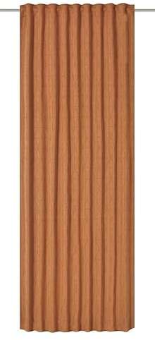 Elbersdrucke Gardine mit verdeckten Schlaufen Sunny 05 Terra-rost Blickdicht 255x140cm 201852 Vorhang für das Wohnzimmer Schlafzimmer Küche Flur Kinderzimmer