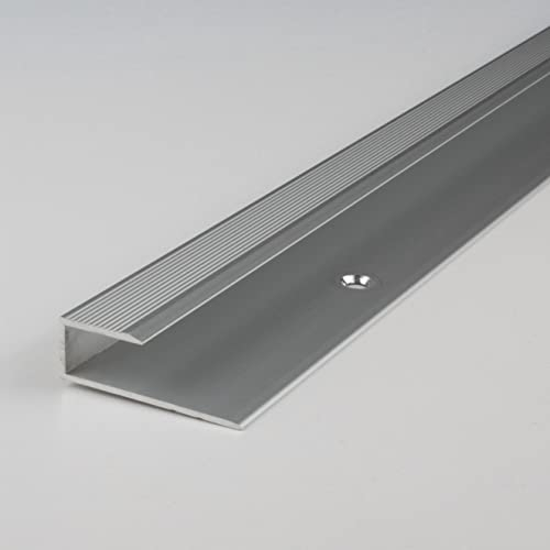 PROVISTON profil de finition | Aluminium anodisé | Argent | Largeur 15,6 mm | Hauteur 8,5 mm | Longueur 2700 mm | À visser | Profil à emboîter pour sol stratifié | Profil d'arrêt | 1 pièce