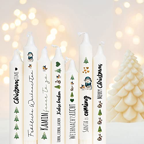 ilka parey wandtattoo-welt Kerzensticker Kerzentattoos Tattoofolie Weihnachten Christmas Advent Adventskerzen für Kerzen oder Keramik A4 Bogen DIY Stickerbogen kst21