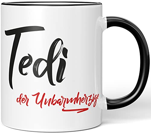 JUNIWORDS Tasse, Tedi, der Unbarmherzige, Schwarz (5302545)