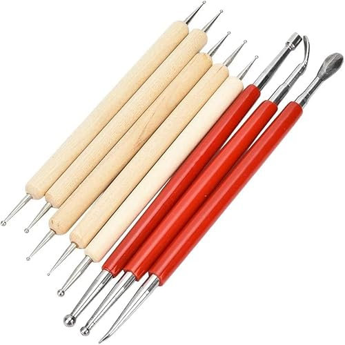 LATRAT 8 herramientas de artesanía de cuero, herramienta de tallado para manualidades, modelado y empalme