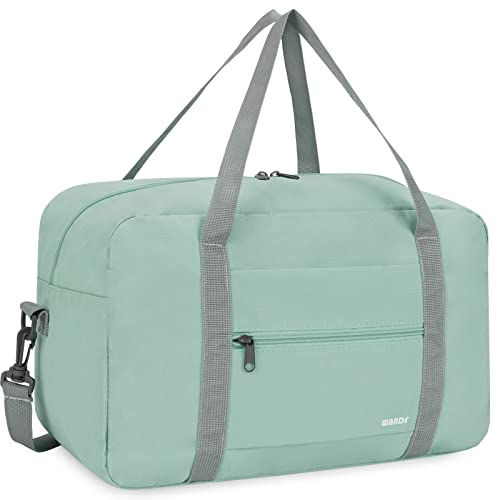 Ryanair Handgepäck 40x20x25cm Handgepäck Tasche für Flugzeug Reisetasche Klein Faltbare Sporttasche Weekender Handgepäck Koffer für Herren und Damen von WANDF (Minzgrün 20L mit Schultergurt)