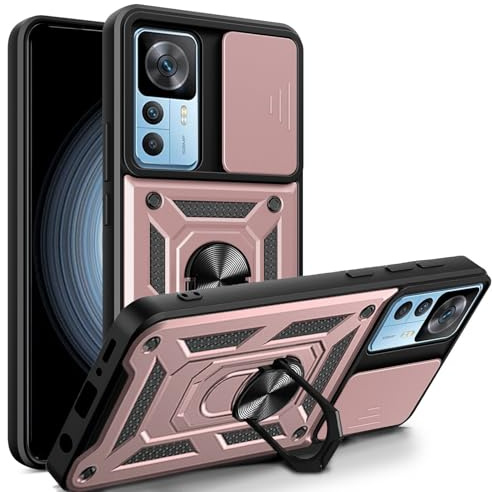 betterfon Handyhülle für Xiaomi 12T / 12T Pro | Stoßfest & Kratzfest | Mit Kameraschutz, Anti-Fingerabdruck & robustem Panzerschutz-Design | Rosegold