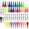 LIGHTWISH Acrylic Paint Pens Markers - 48 Colors Rock Painting Pens Dual Brush Tip Two Colors for Glass, Stone, Wood, Easter Egg, pebble, Ceramic, Craft, Art Supplies, Christmas Decorations