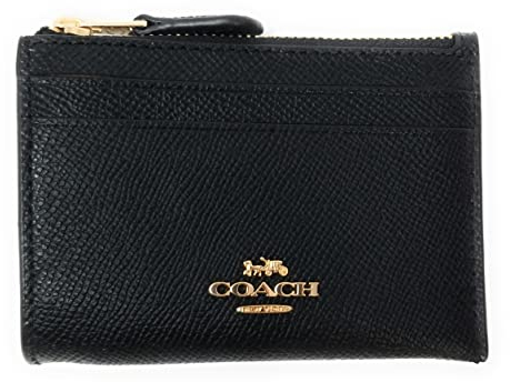 COACH Women's Mini Skinny ID Case (Crossgrain Leather, Black)