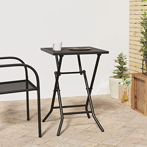 ZEYUAN Gartentisch Klappbar Anthrazit 50x50x72 cm Stahlgitter Terrassentisch, Esstisch Garten, Balkontisch, Gartenesstisch, Gartenmöbel, Partytisch, 362748