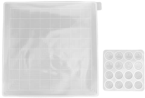 Stampi per Scacchi Dama Bordo Goccia Colla Scacchiera Pezzi degli Scacchi Corona Specchio Set Trasparente Silicone 2 Pezzi Resina Epossidica Traslucido Stampaggio Fusione