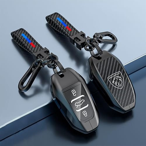 VOLBOZ Coque de Clé pour Peugeot 5008 4008 3008 2008 408 508L 301, Étui de Protection, Housse, Porte-Clés Portable Accessoires, B3