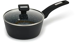 CosyChef Nova Cazo 18 cm - Lechera de 1,8L con tapa de cristal y revestimiento antiadherente - Olla pequeña Apta para todo tipo de placas, incluida la inducción - Sin PFOA