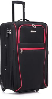 Medium Suitcase 26 Super Lightweight Luggage 20% Expandable Combination Lock 2 Wheel Soft Shell Hold Check in Luggage for 15 to 20kg