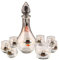 golden pet Zamzam Drinking Serving Cups Set, Total 8 Pieces-6 Glass Zamzam Water Cups, 1 Bottle Carafe and 1 Date Bowl, After Hajj and Umrah Essentials, Hajj Souvenir from Mecca (Kaaba Motif)