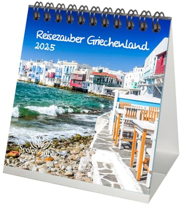 Griechenlandzauber Kalender für 2025 Format 10cm x 10cm Griechenland Athen Meer Reise Strand Urlaub - Seelenzauber