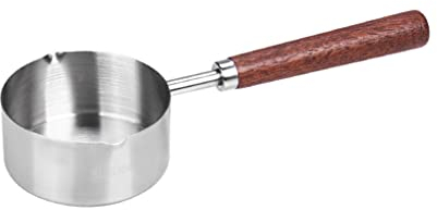 kesurpae Réchauffeur de pots d'huile Casserole à fond plat Manche en bois Poêle épaissie Oeufs à la coque Multi-usages Cuisinière Sauce Sauces, 125ml