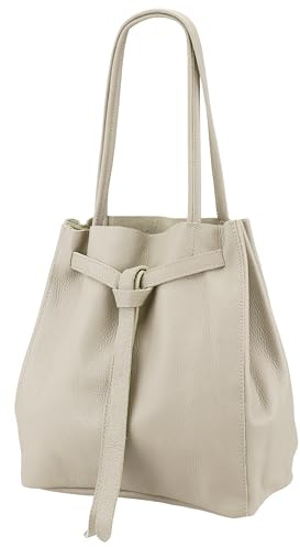 SH Leder ® Damen Echt Rindleder Shopper mit schleife und Innentasche in vielen Farben Schultertasche Henkeltasche 29x33cm Sandra G535