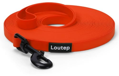 Loutep Waterproof Biothane Long Line 3m 5m 10m 15 Metre 20m Recall Rubber