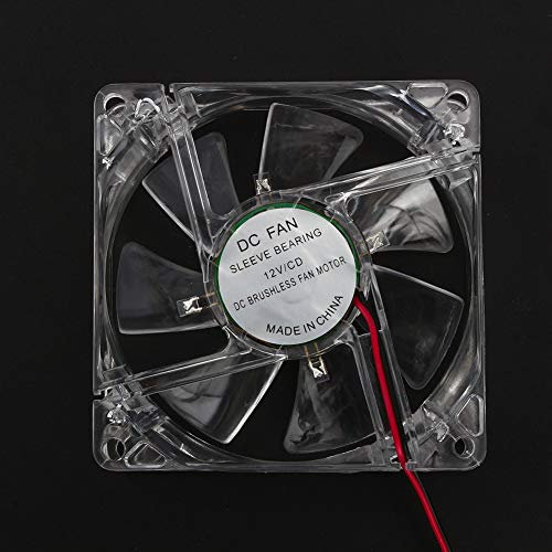 80mm PC Blue LED Case Fan, High Airflow Crystal Frame 4Pin Connector for PC Cases 80mm 4Pin CPU Coolers