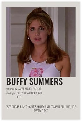 Buffy Summers Poster, Motiv: Buffy The Vampire Slayer Schlafsaal, Schlafzimmer, Wandkunst, Dekordruck, Bild Gemälde für Wohnzimmer, Schlafzimmer, Dekoration, ungerahmt, 20 x 30 cm