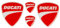 3D Ducati Motorrad Kompatible Logo aufkleber Set – Premium UV-beständige Gel & Epoxy Aufkleber für Motorradfans (Red & White)