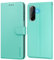 SineOrdo Funda Compatible con Samsung Galaxy A26 5G Carcasa, Libro Samsung Galaxy A26 5G Funda con Tapa Piel Móvil Suave Cuero Trajetero Flip Wallet Case - Verde Menta